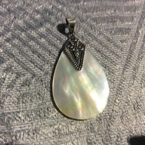 Mother of Pearl Pendant with Sterling Silver Design